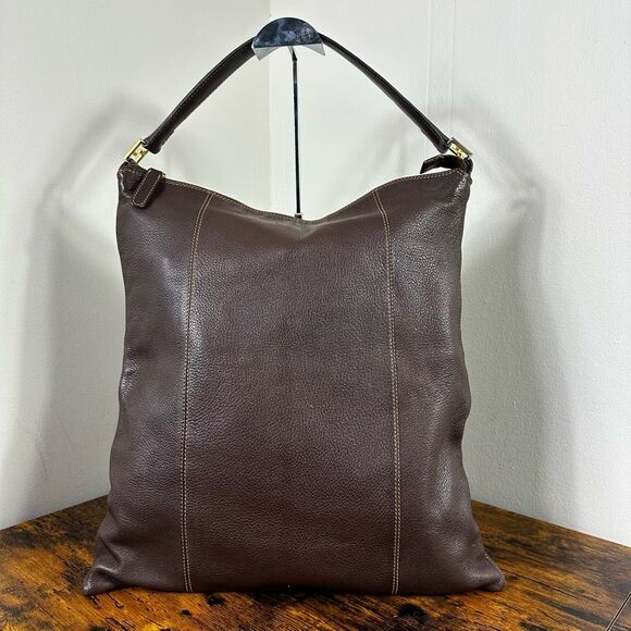 FENDI‎ Vintage Brown Leather Shoulder Tote Bag Large - Picture 2 of 16